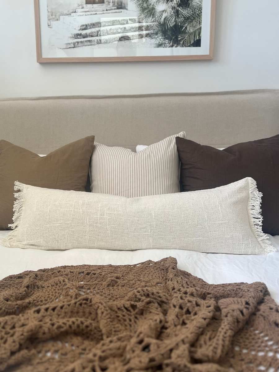 Crocheted cotton throw/bed runner - Mocha - Restock!