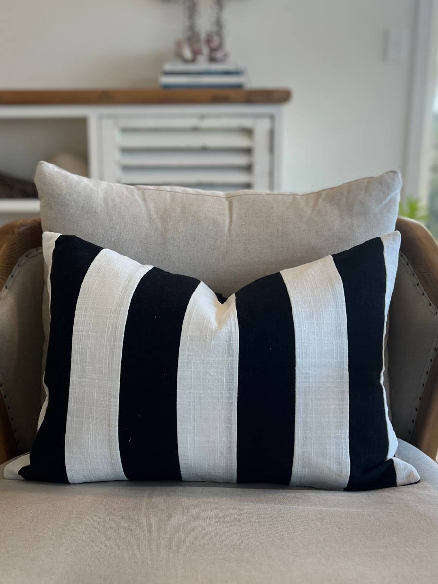 Alfresco Linen - Black & White Stripe