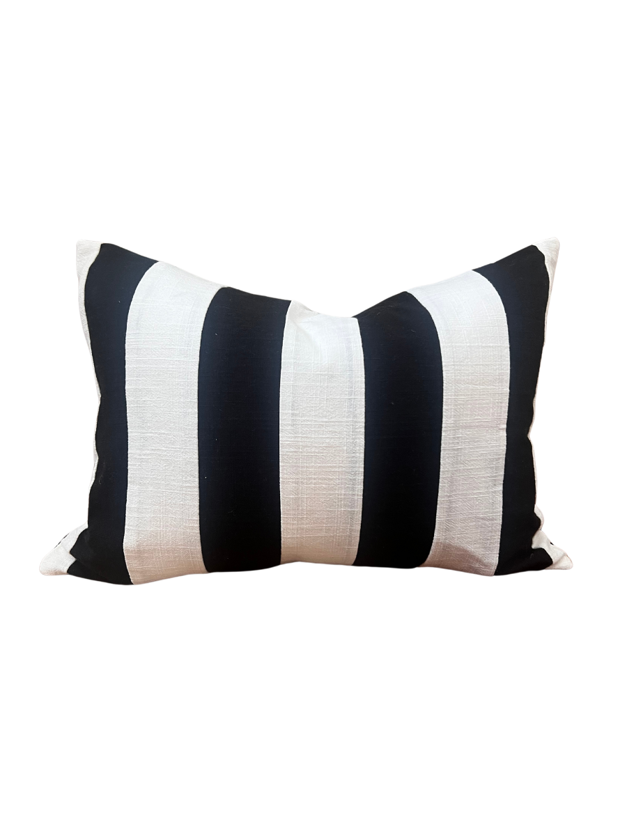 Alfresco Linen - Black & White Stripe