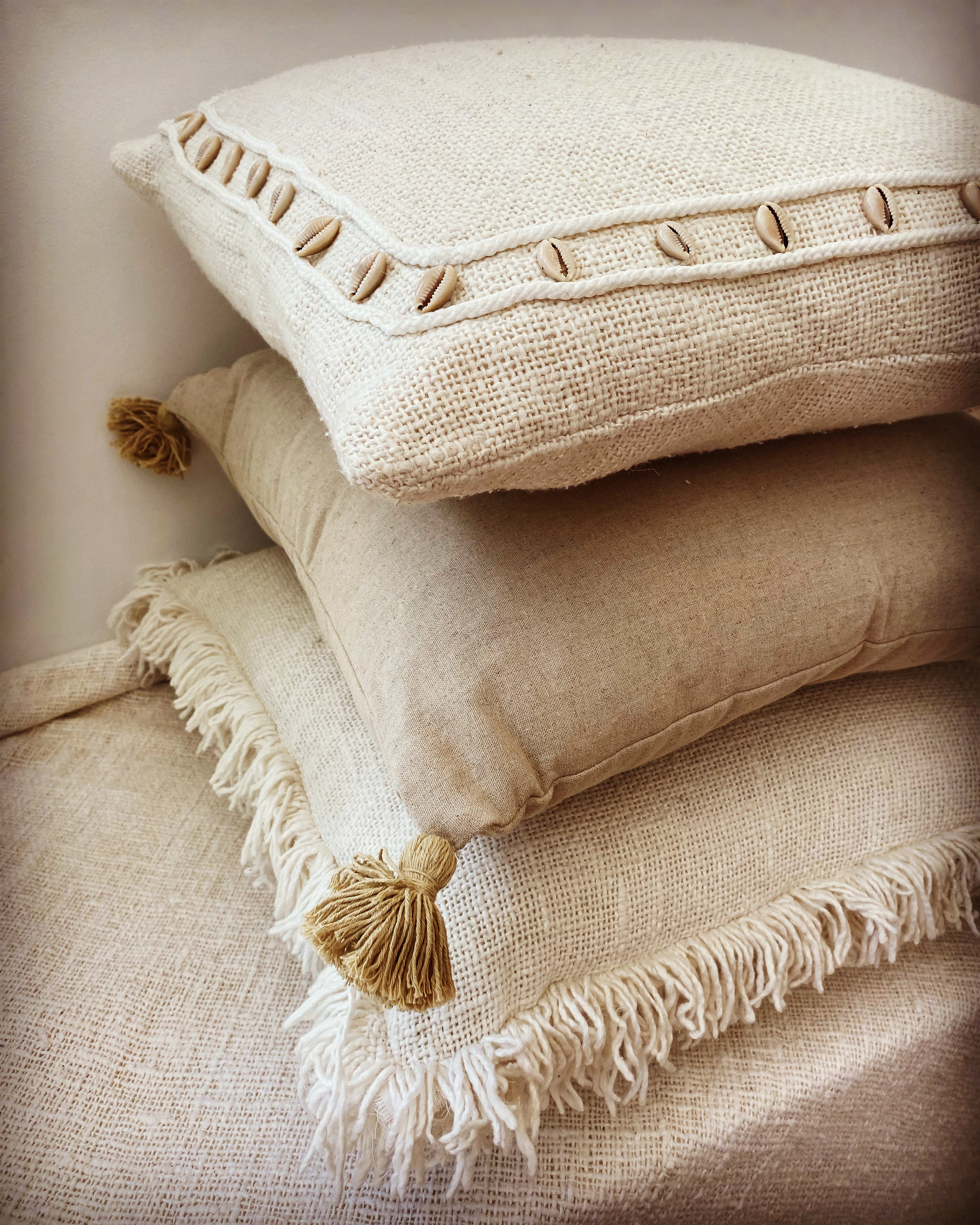 Linen Tassels cushion cover - Ecru - Restock!