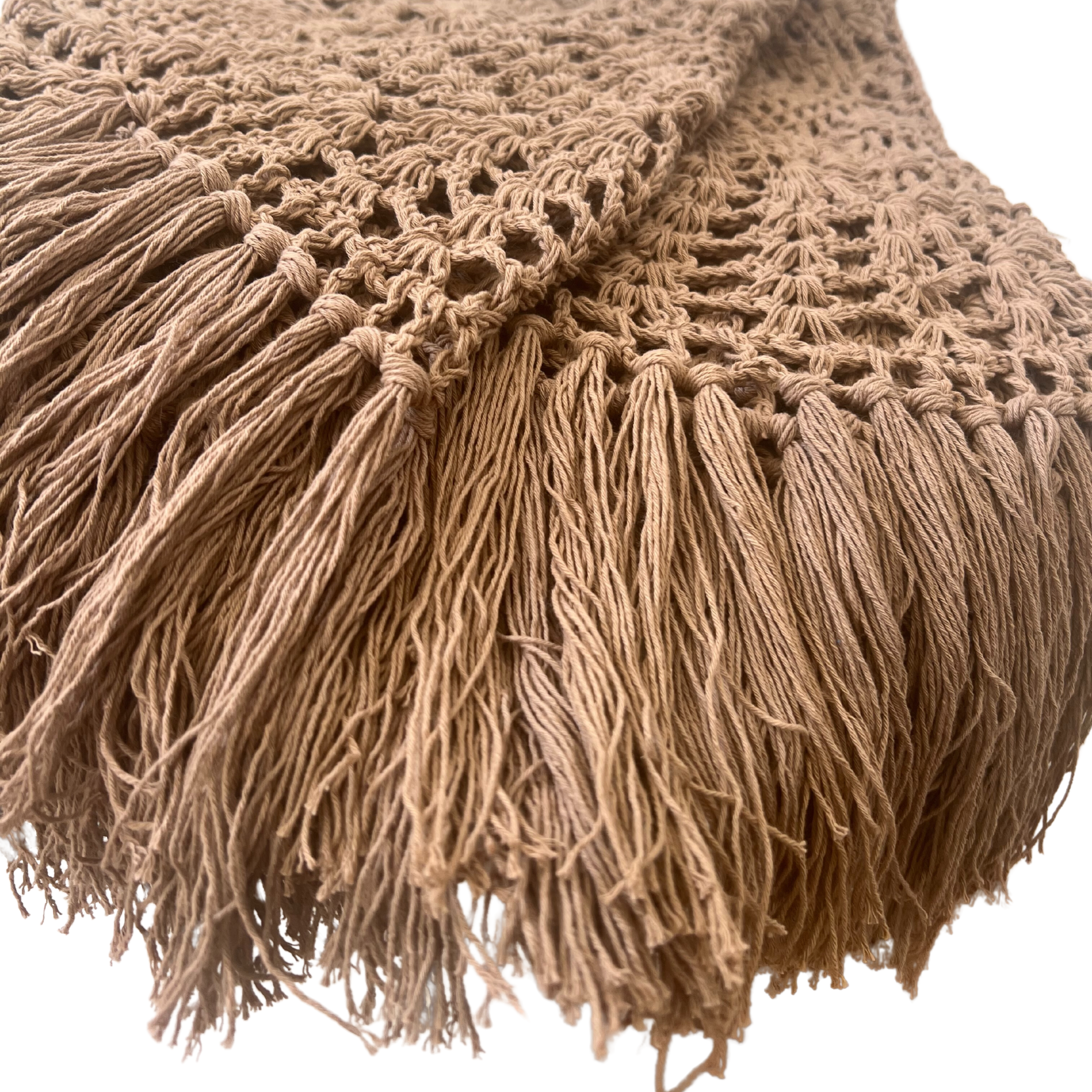 Crocheted fabric.