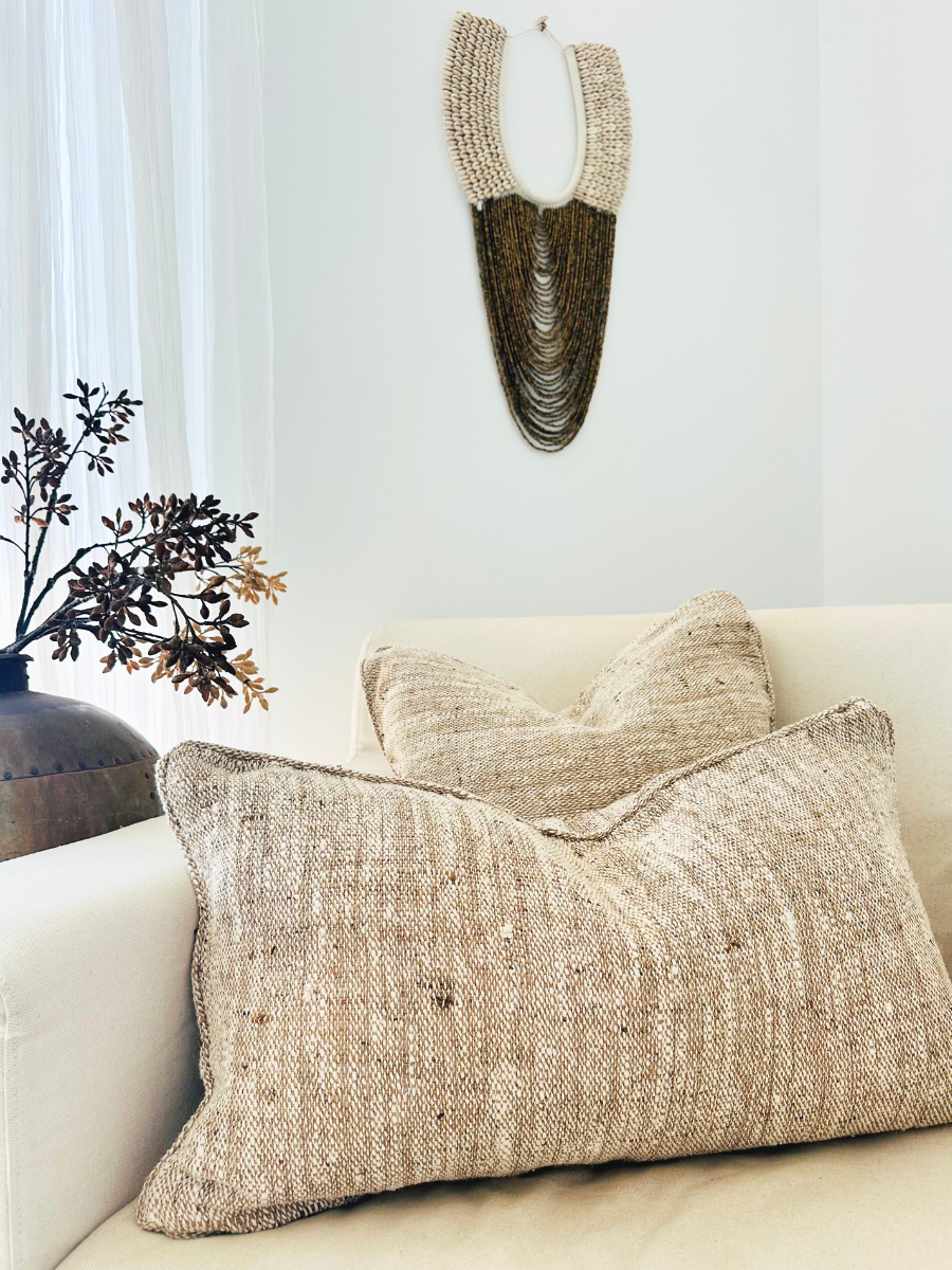 Handwoven Oatmeal Cushion - Rectangle/Lumbar