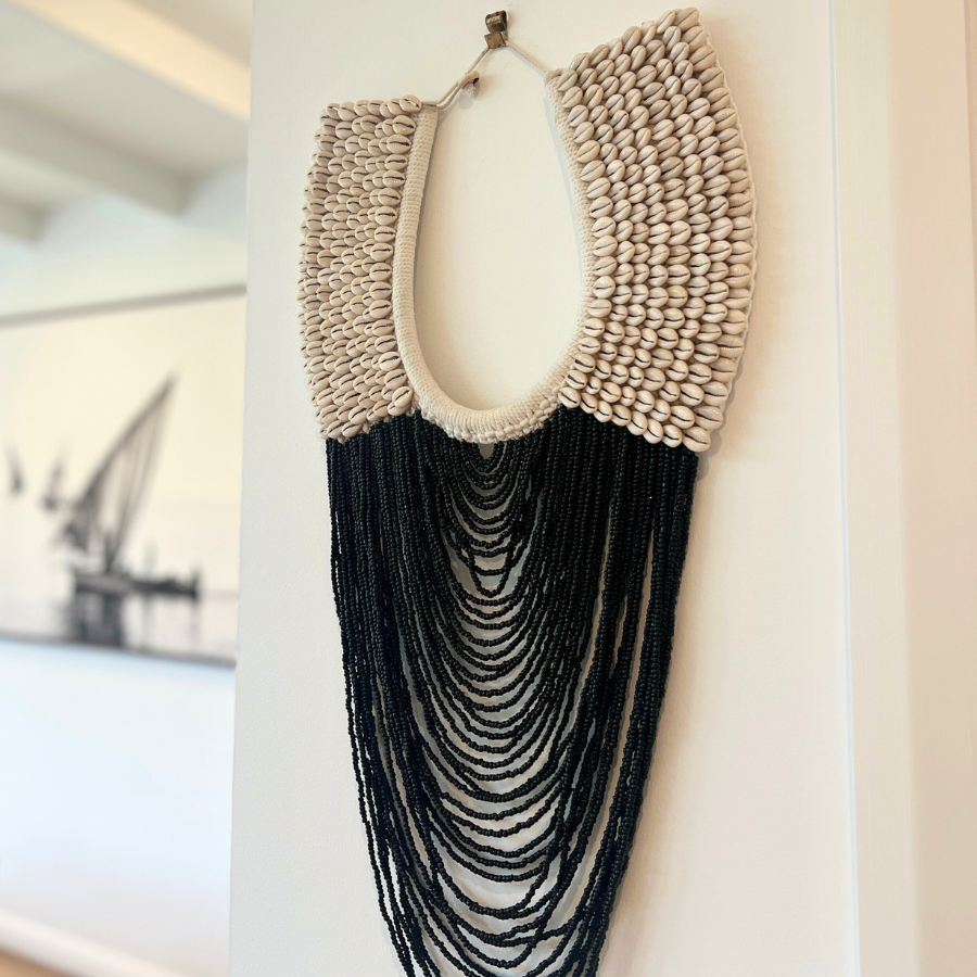 Beaded wall decor.