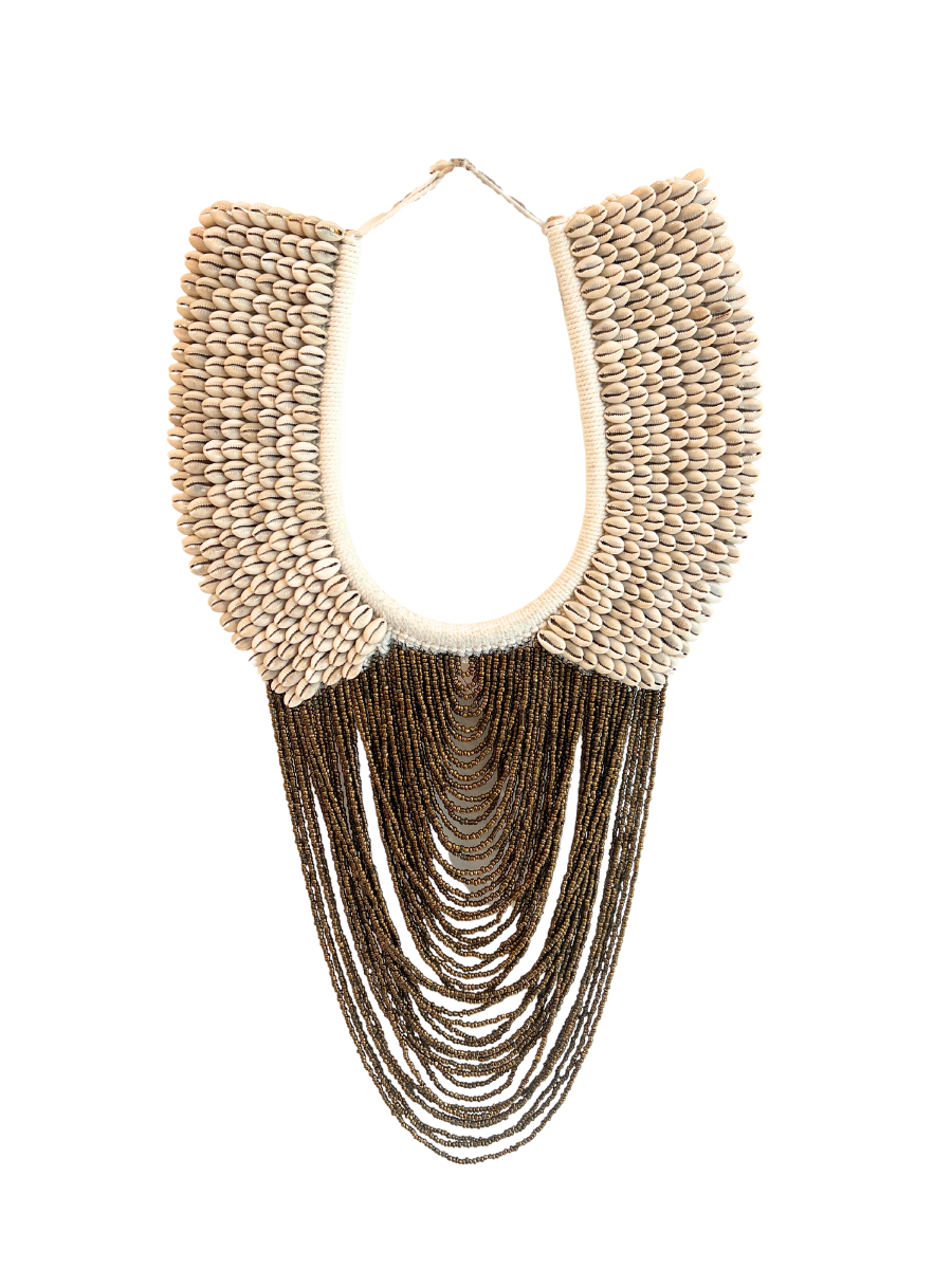 Large Cowrie Wall Necklace - Bronze