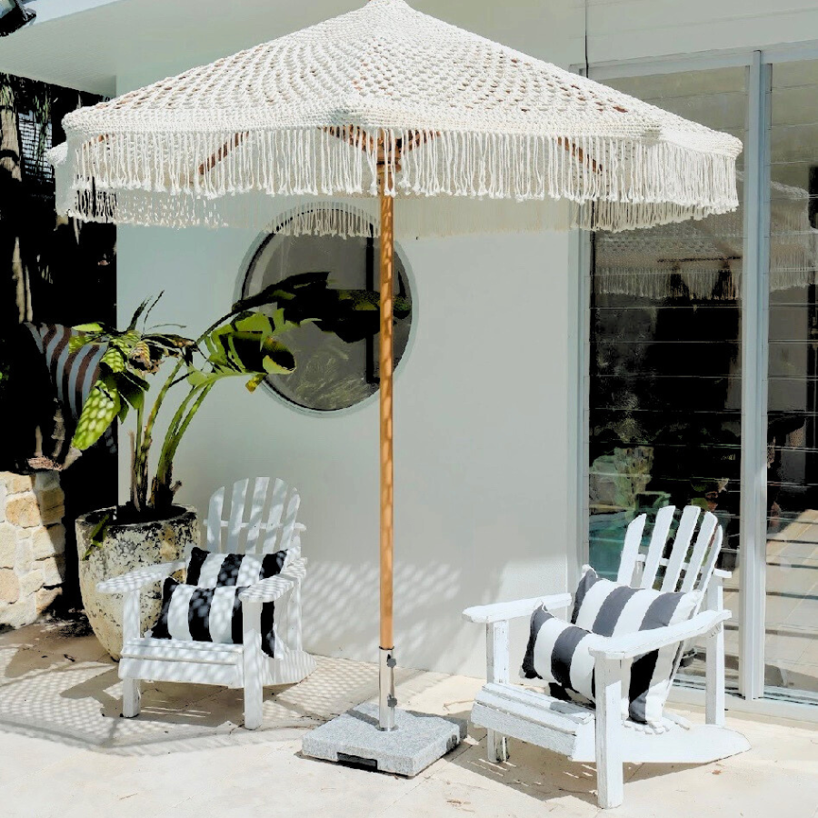 custom patio umbrella design Macrame Umbrella - Custom design
