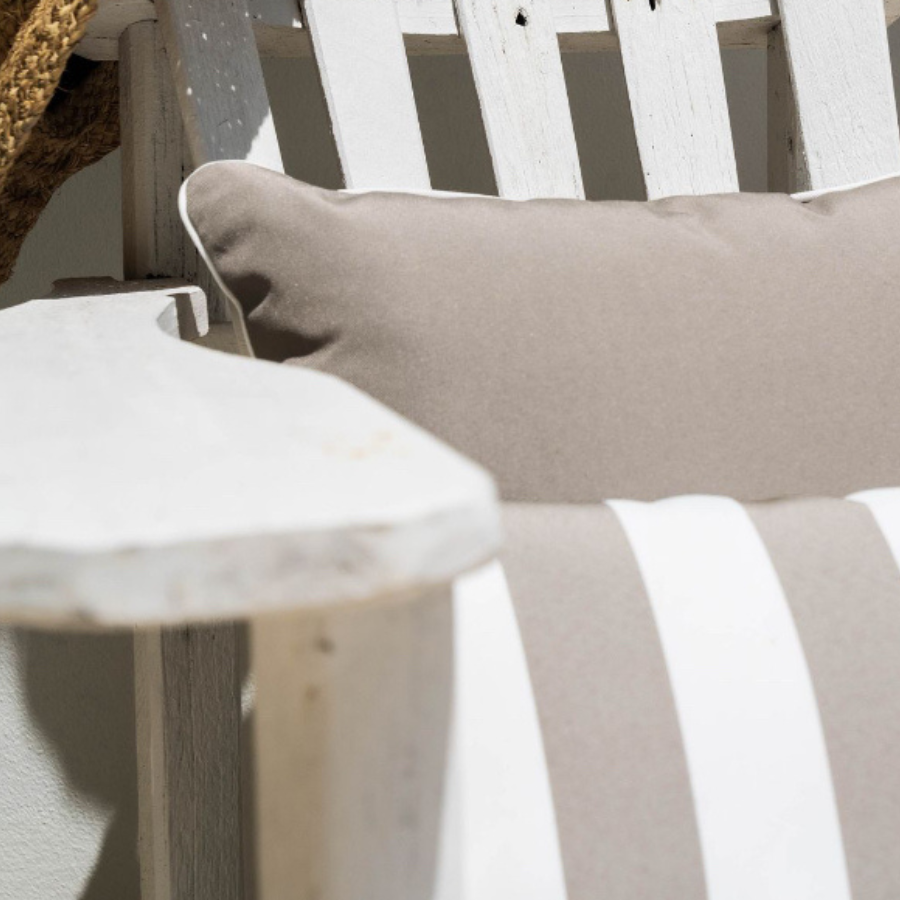 Cushions on a chair.
