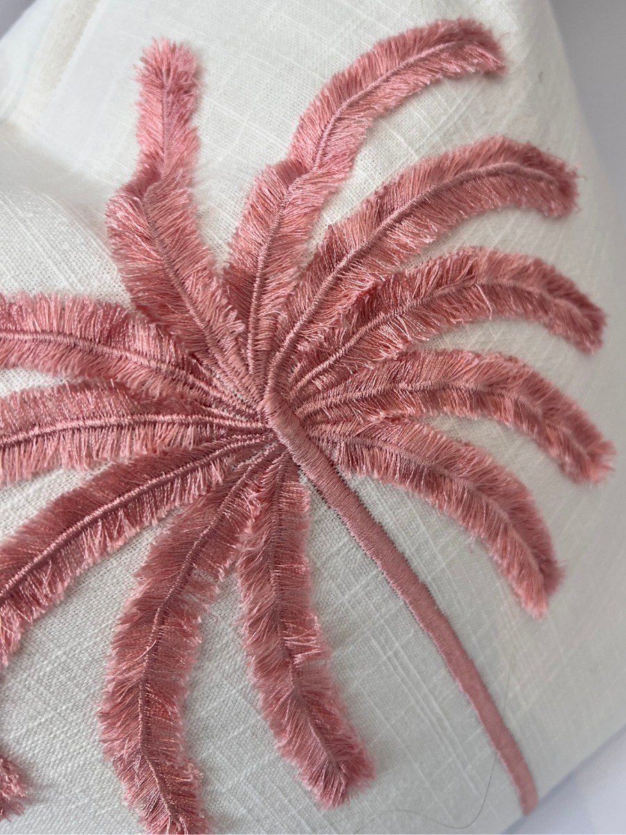 Palma Cushion Cover - Pink on Ivory - Restock!