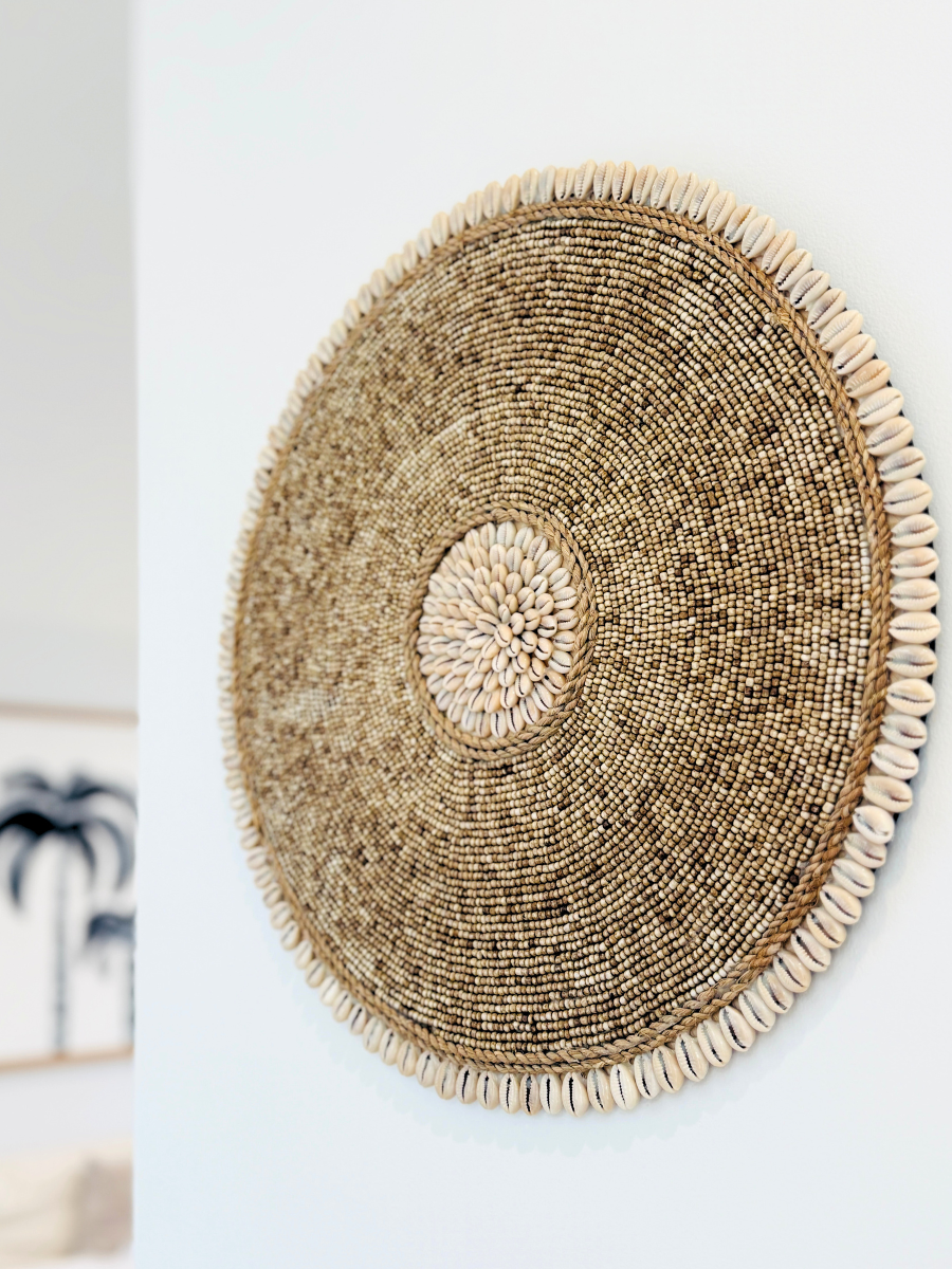 Round Shell Beaded Wall Piece - New!