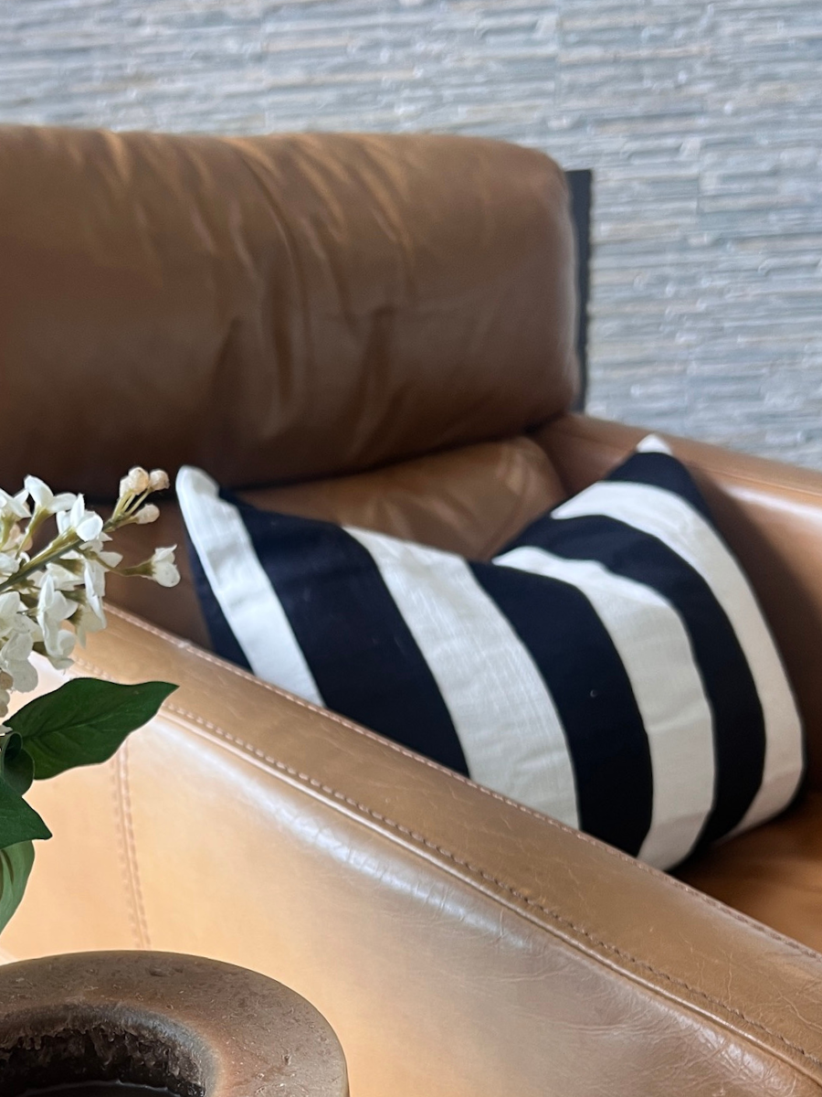 Alfresco Linen - Black & White Stripe