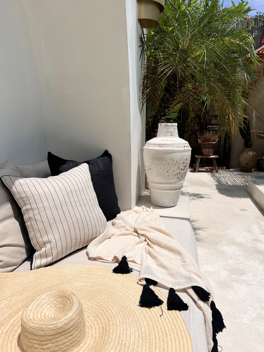 Noir Fine Stripe Cushion Cover Set