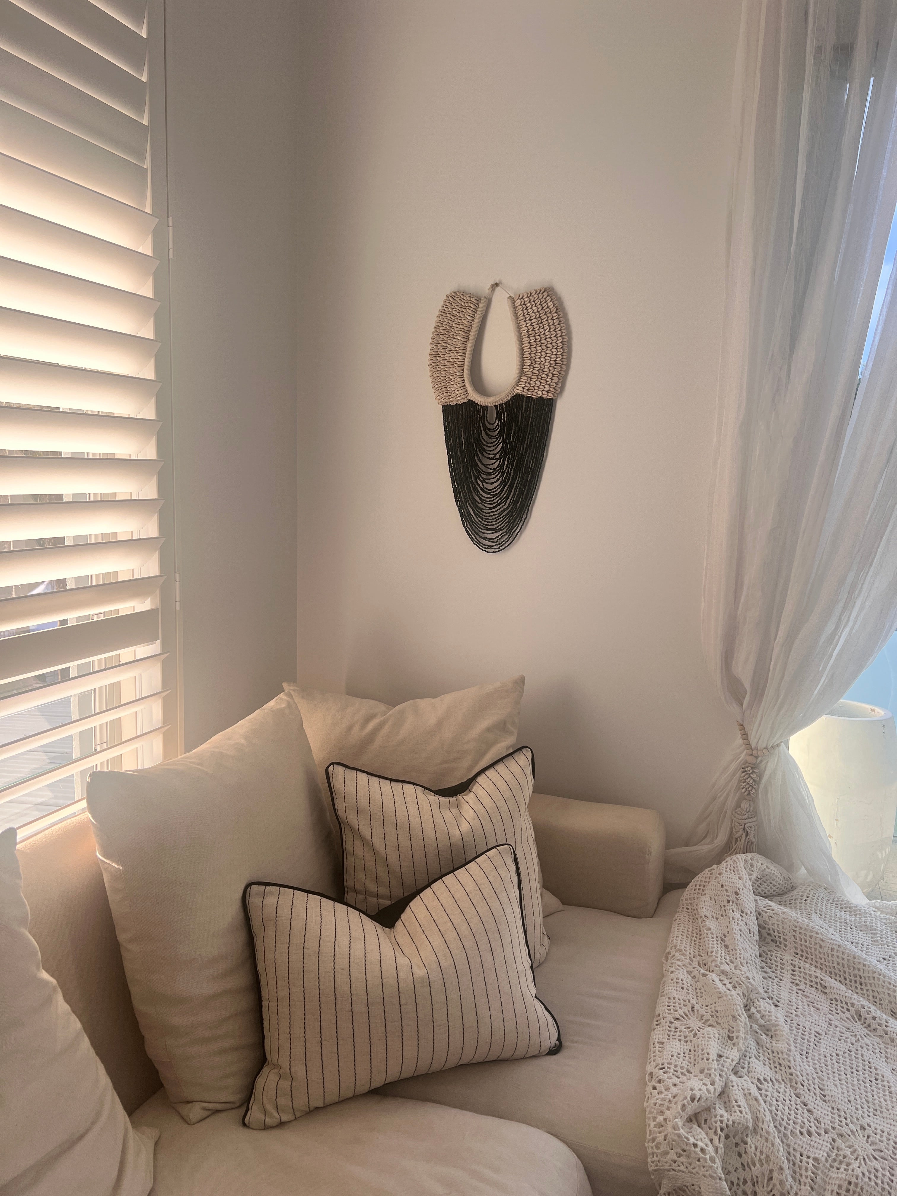 Noir Fine Stripe Cushion Cover Set