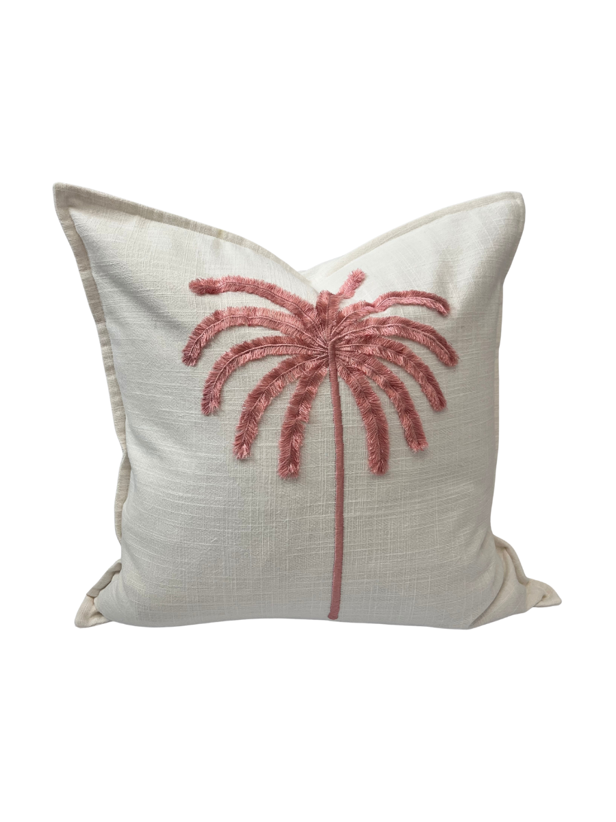 Palma Cushion Cover - Pink on Ivory - Restock!