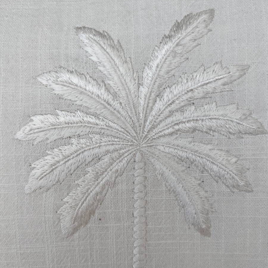 Fabric decorated by palm tree.
