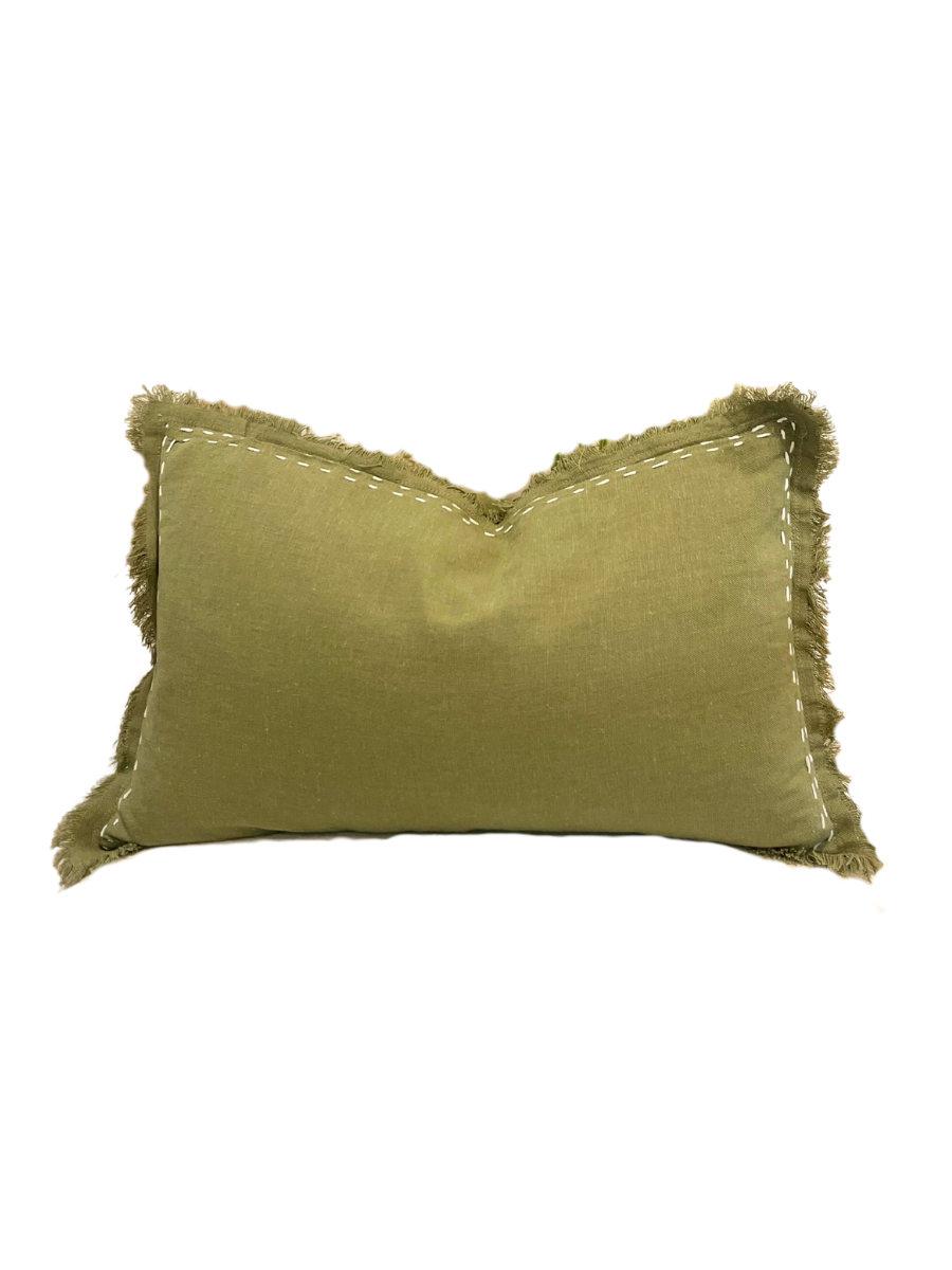 Sage stitch linen