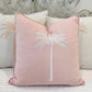 Grand Palm Cushion - Dusty Pink With White Palm