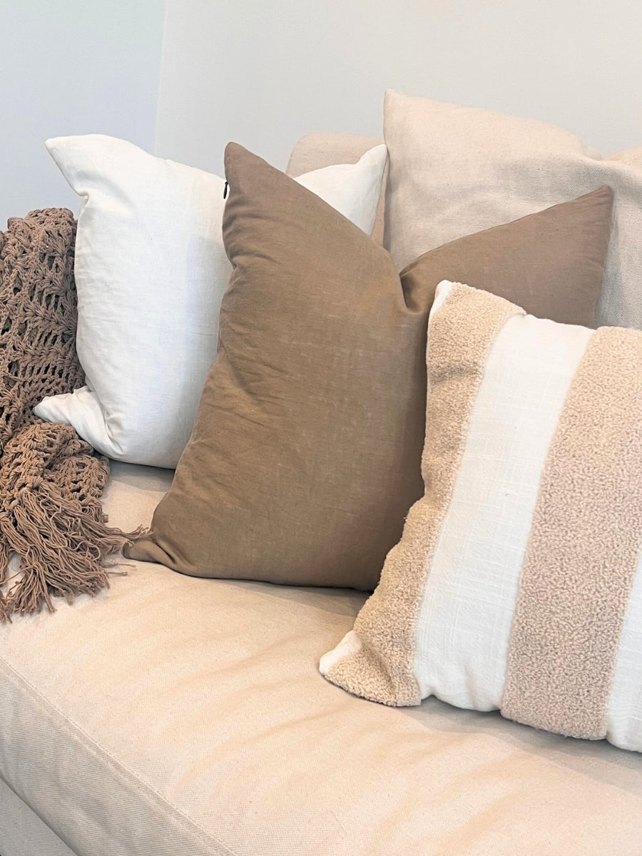 Crocheted cotton throw - Mocha