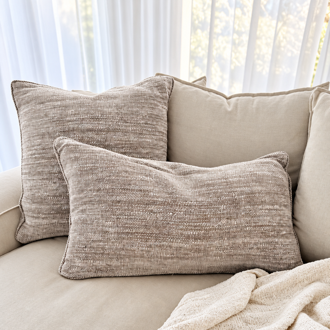 Handwoven Oatmeal Cushion Covers - Two Sizes