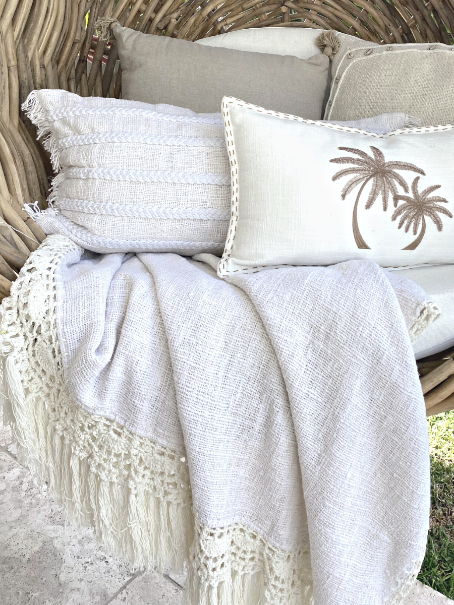 Cotton Throw With Crochet Edging - Pre-Order!