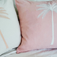Grand Palm Cushion - Dusty Pink With White Palm