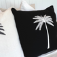 Grand Palm Cushion - White Palm on Black