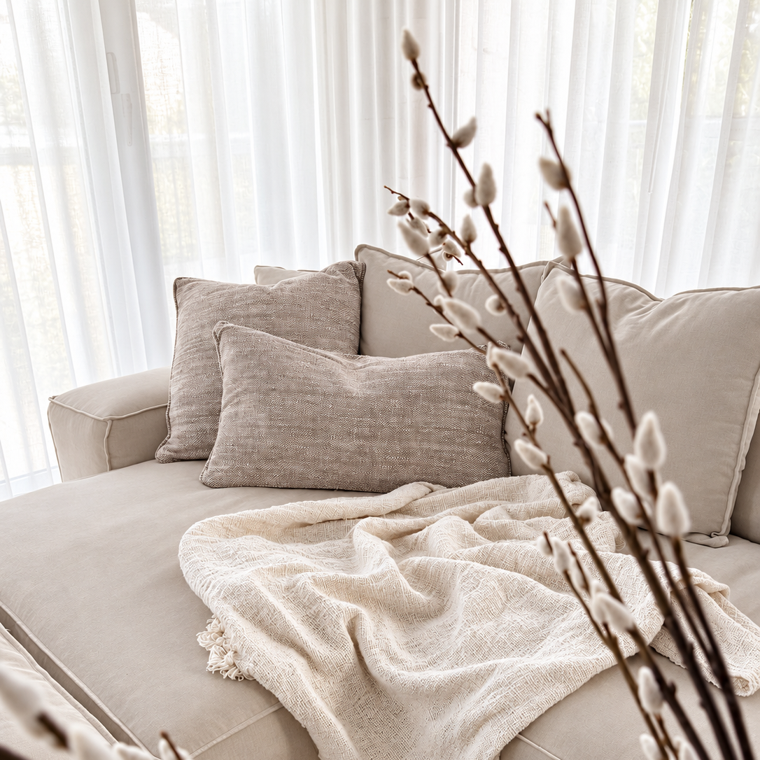 Handwoven Oatmeal Cushion Covers - Two Sizes