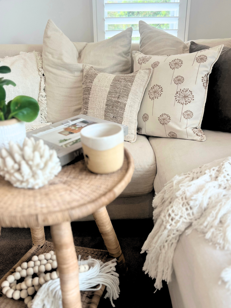 Swish embroidered cushion