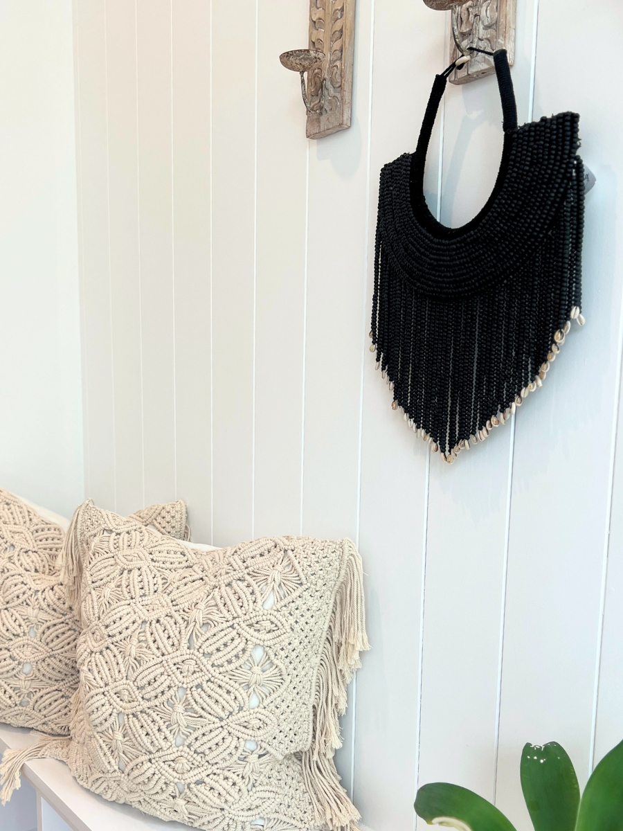 Beaded Wall Hanging - Black - New!