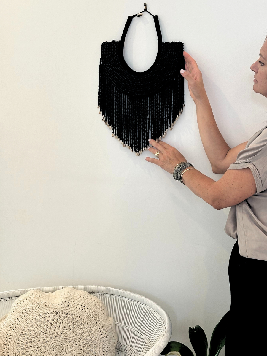 Beaded Wall Hanging - Black - New!