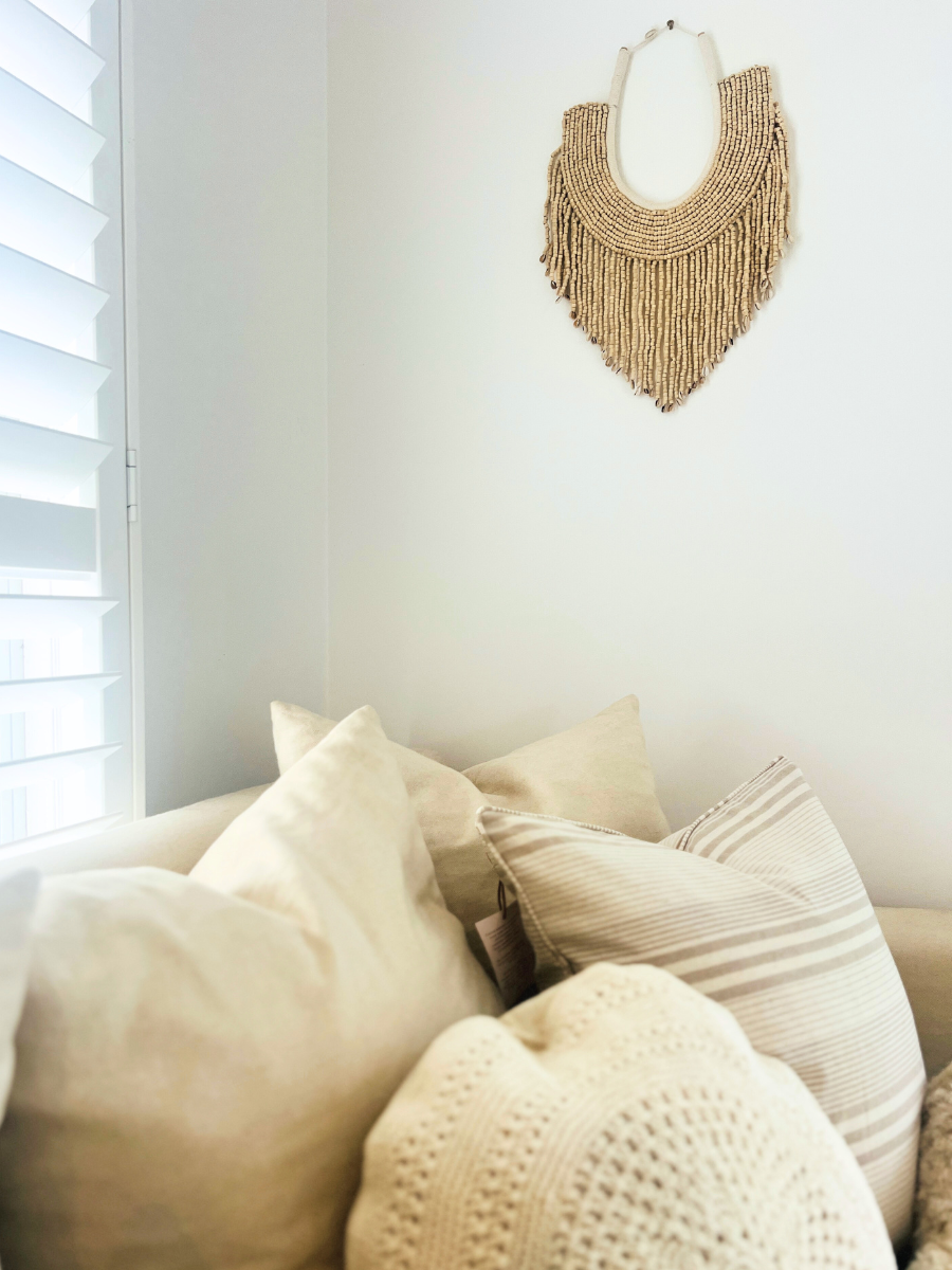 Beaded Wall Hanging - Ivory - New!