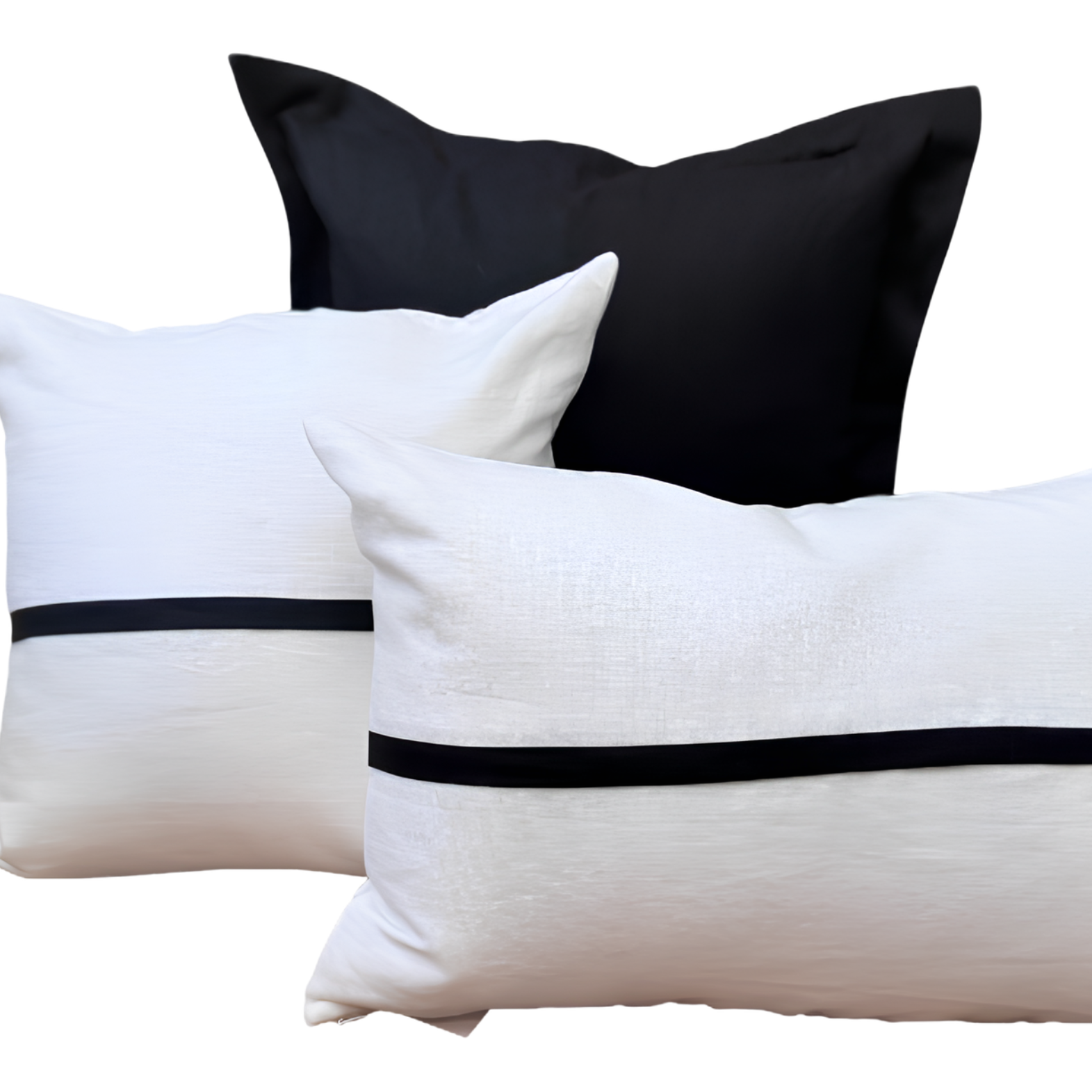 Capri Collection - Black/Ivory set of three cushions - New!