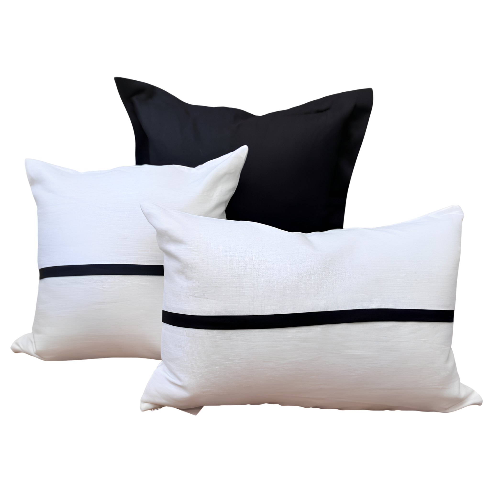 Capri Collection - Black/Ivory set of three cushions - New!