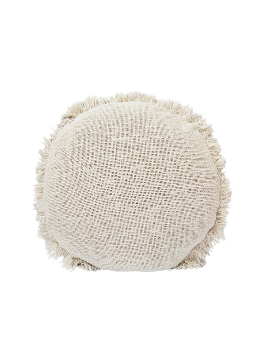 Fringed round cushion - New!