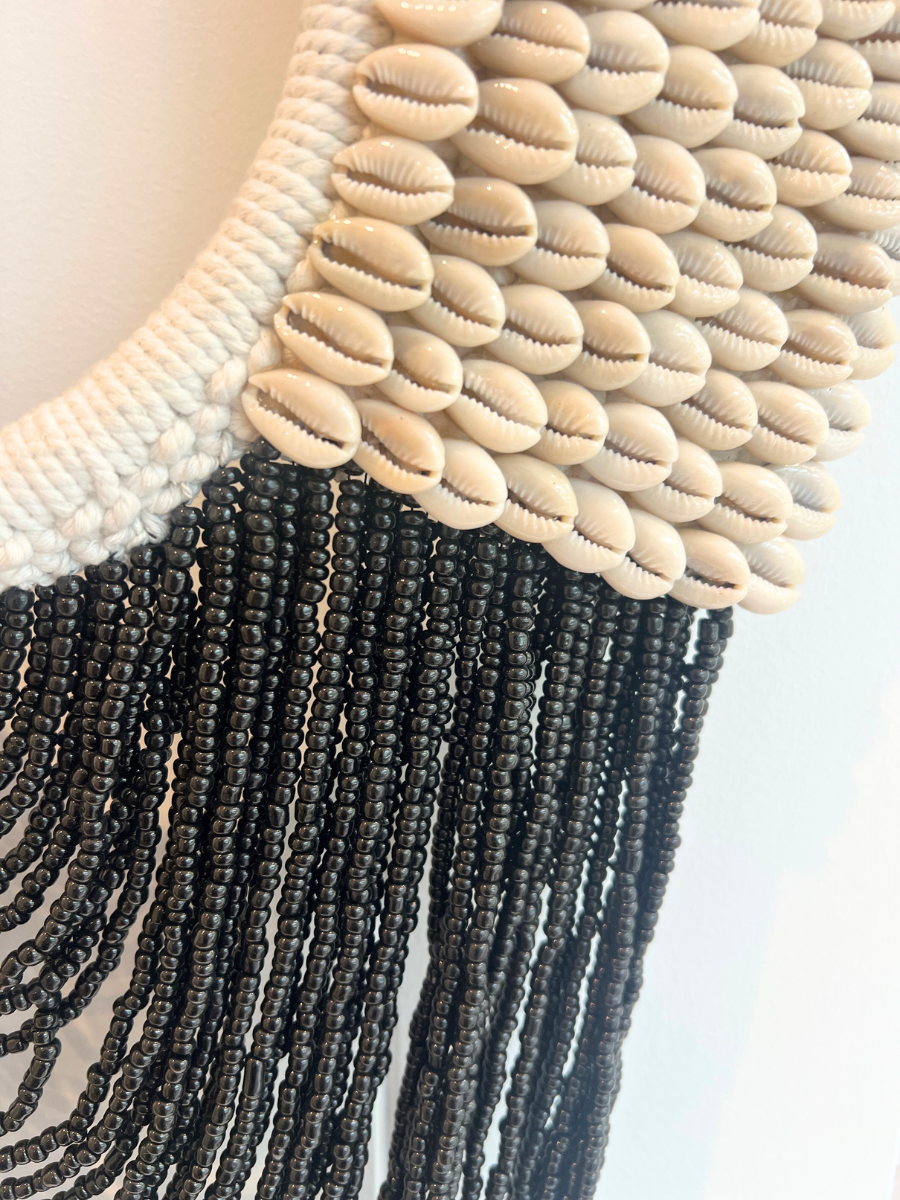 Large Cowrie Wall Necklace - Black - New!