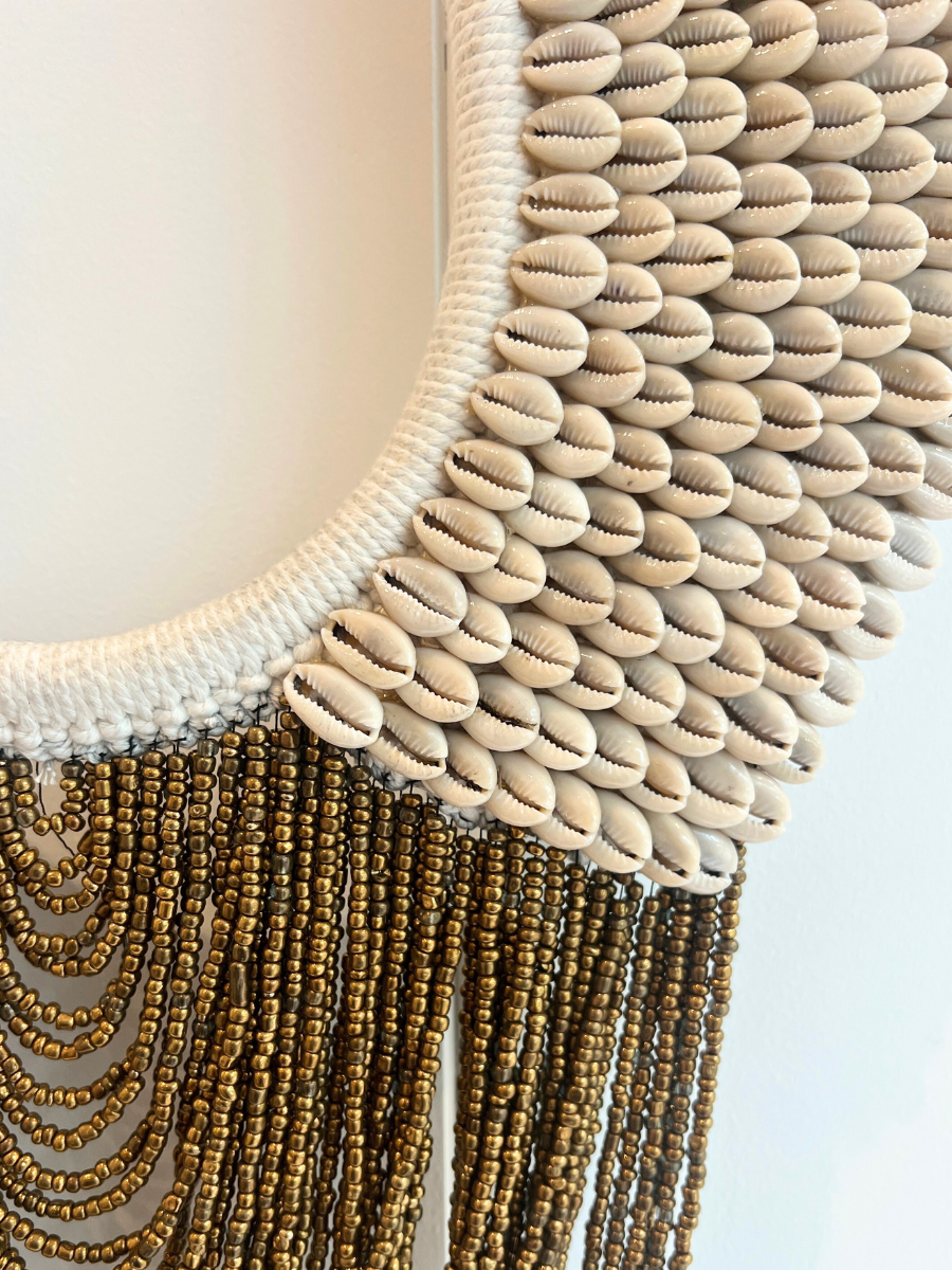 Large Cowrie Wall Necklace - Bronze - New!