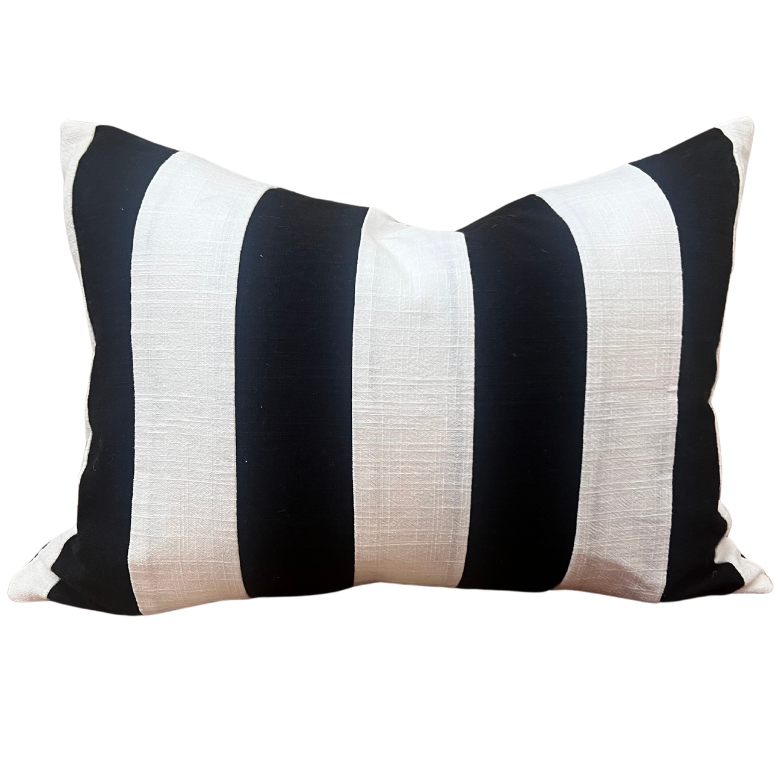 Striped cushion.
