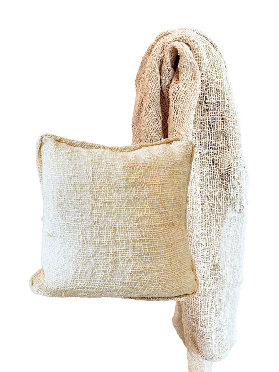 Coastal Woven Cushion & Throw Set