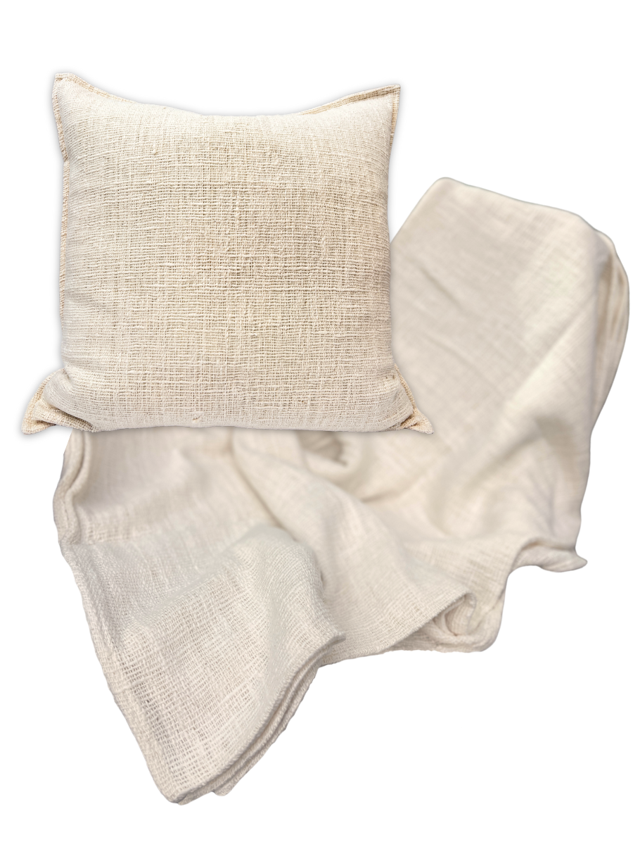 Serenity soft cotton cushion and throw set - New!