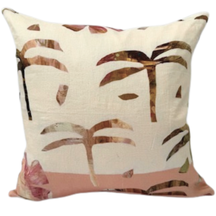 Decorative cushion with palm tree.