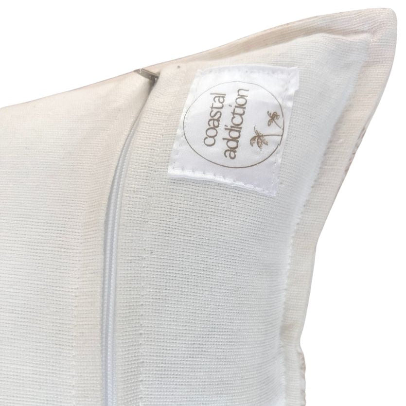 Corner of cushion with zipper. 