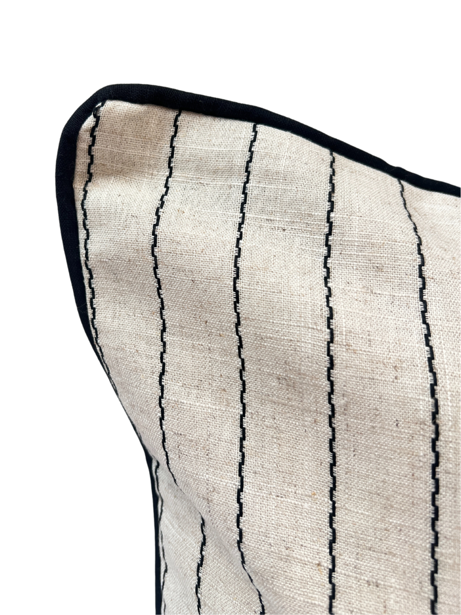 Noir Fine Stripe Cushion Rectangle - New!
