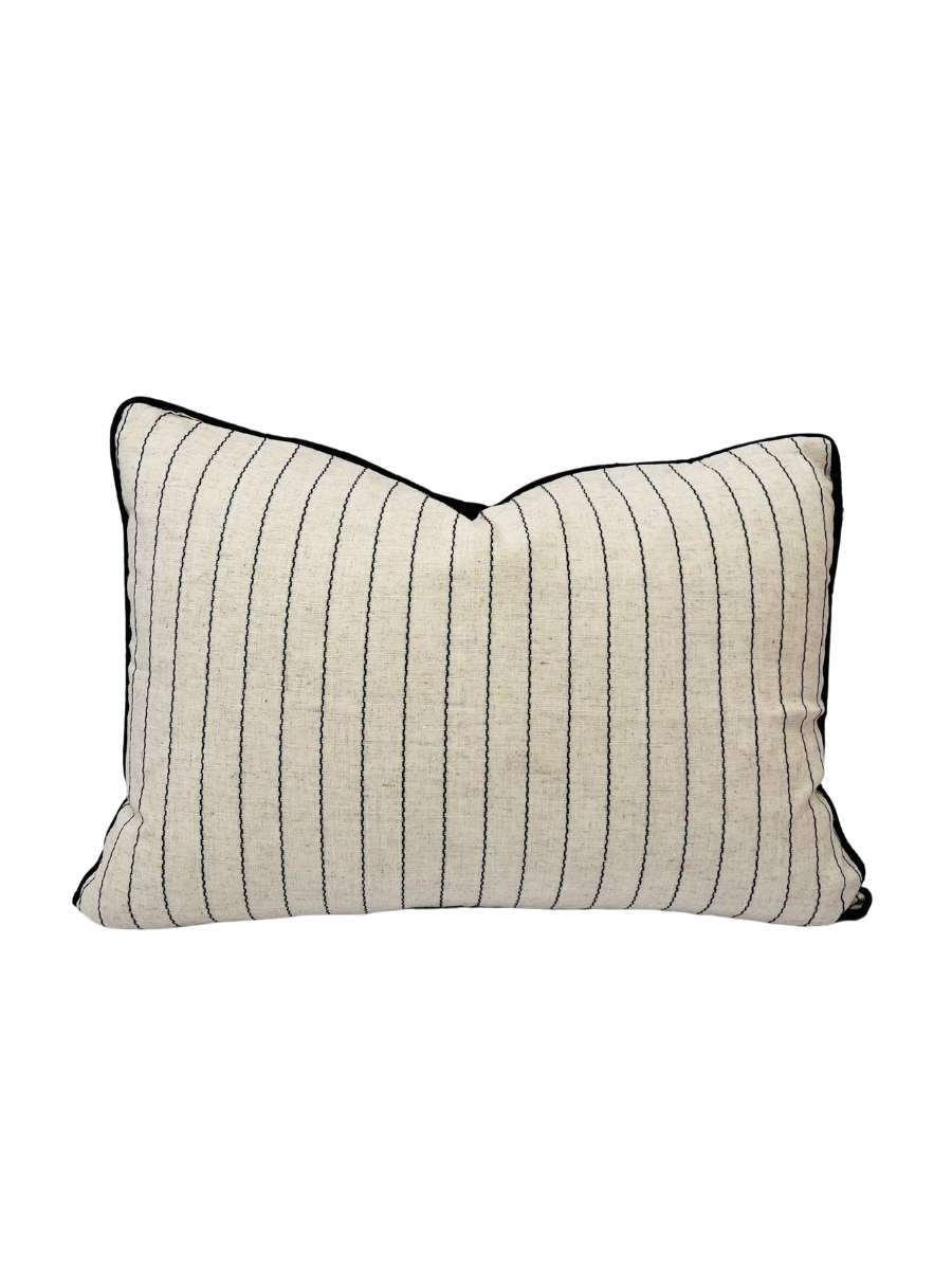 Noir Fine Stripe Cushion Rectangle - New!