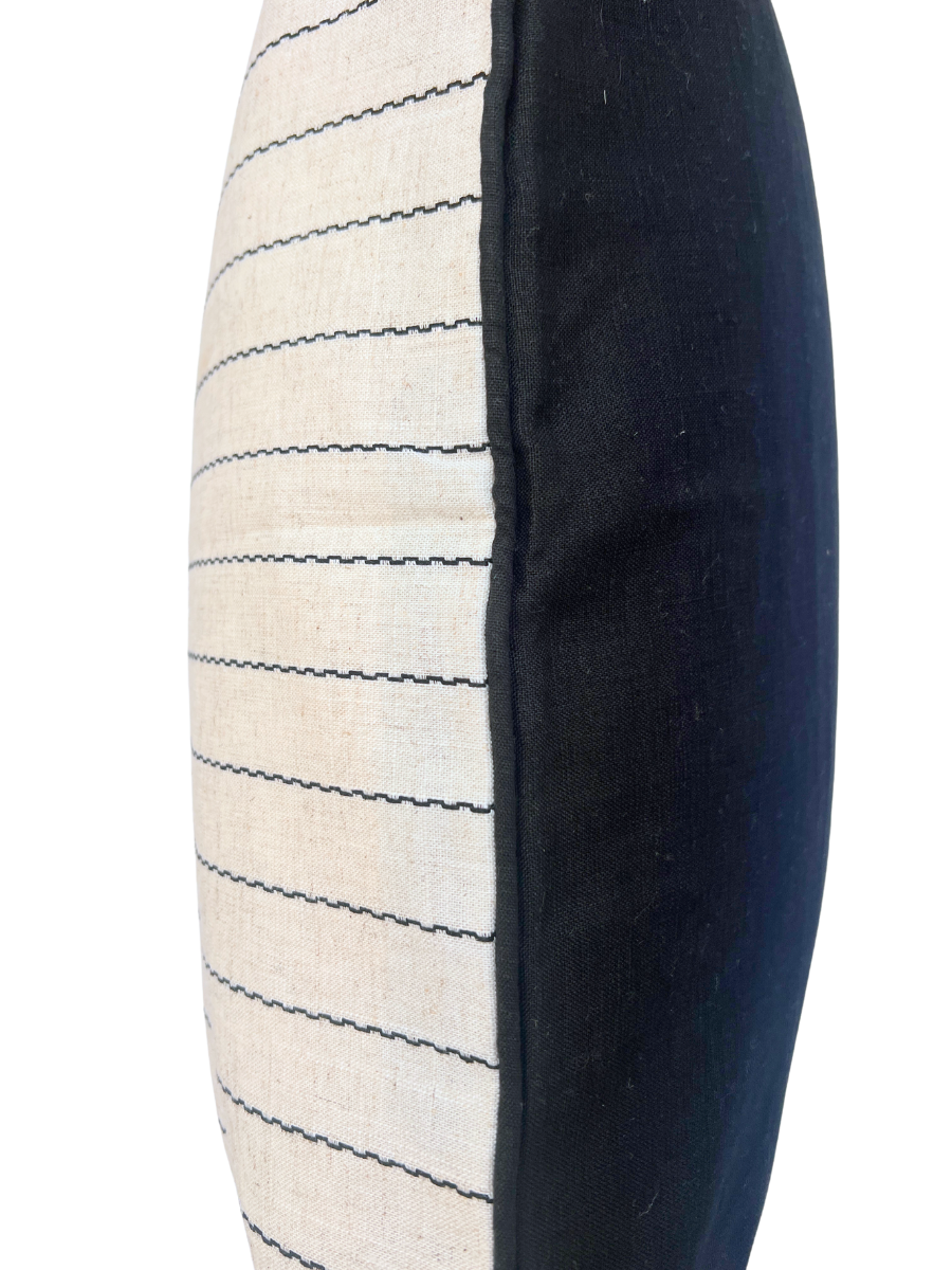 Noir Fine Stripe Cushion Square - New!