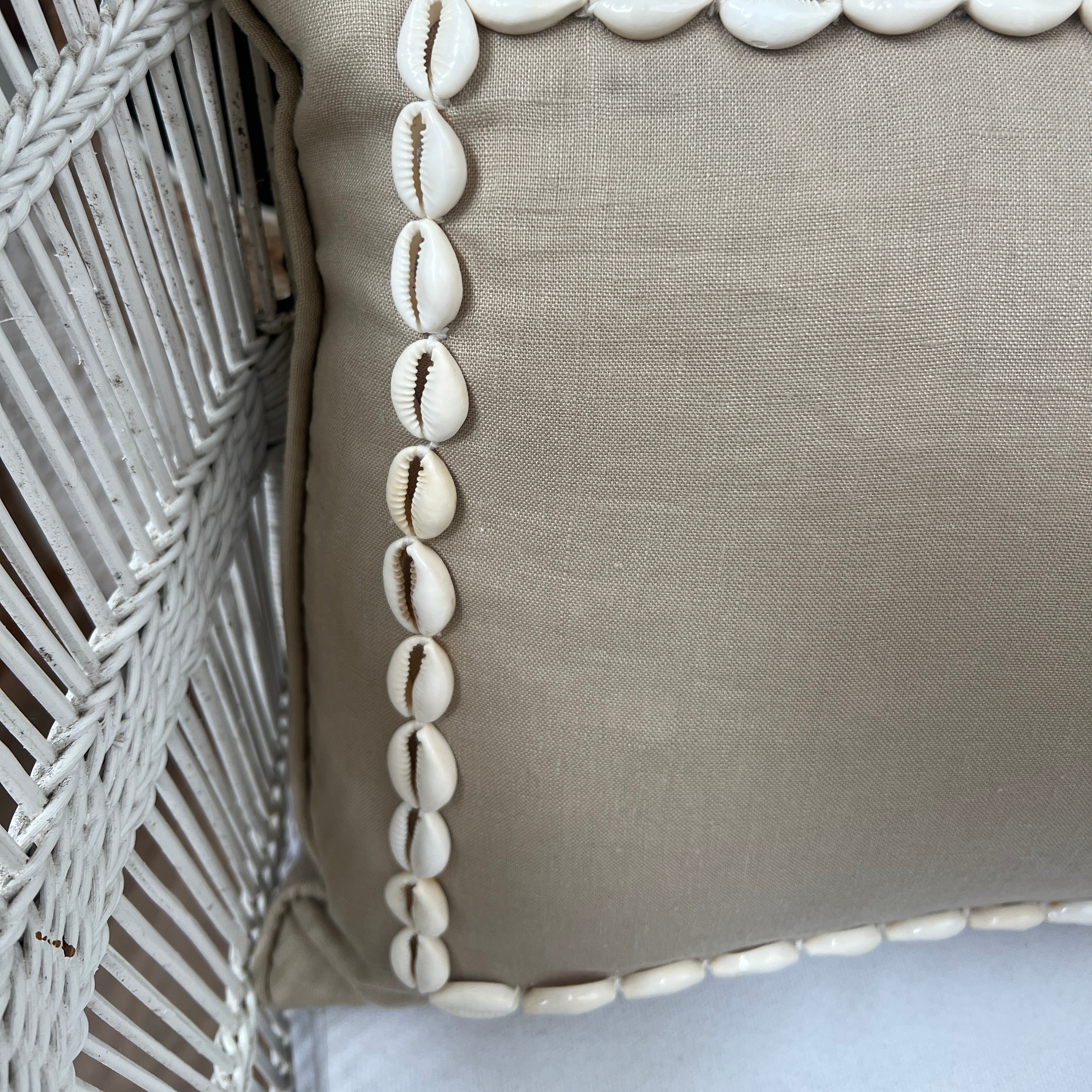 Decorative shell designed cushion. 