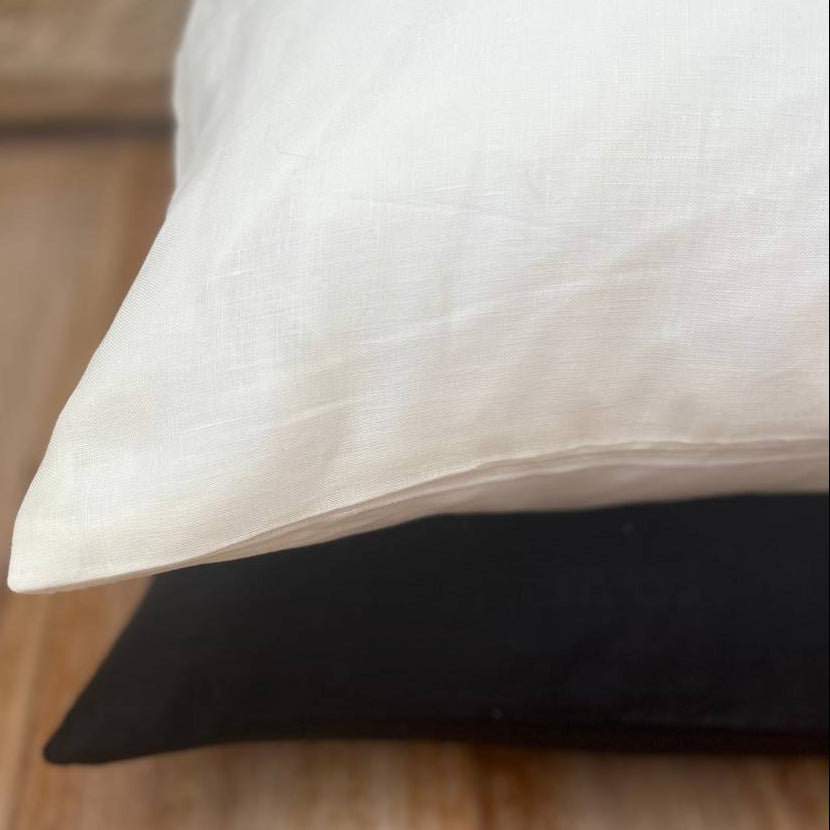 Black and white cushion.